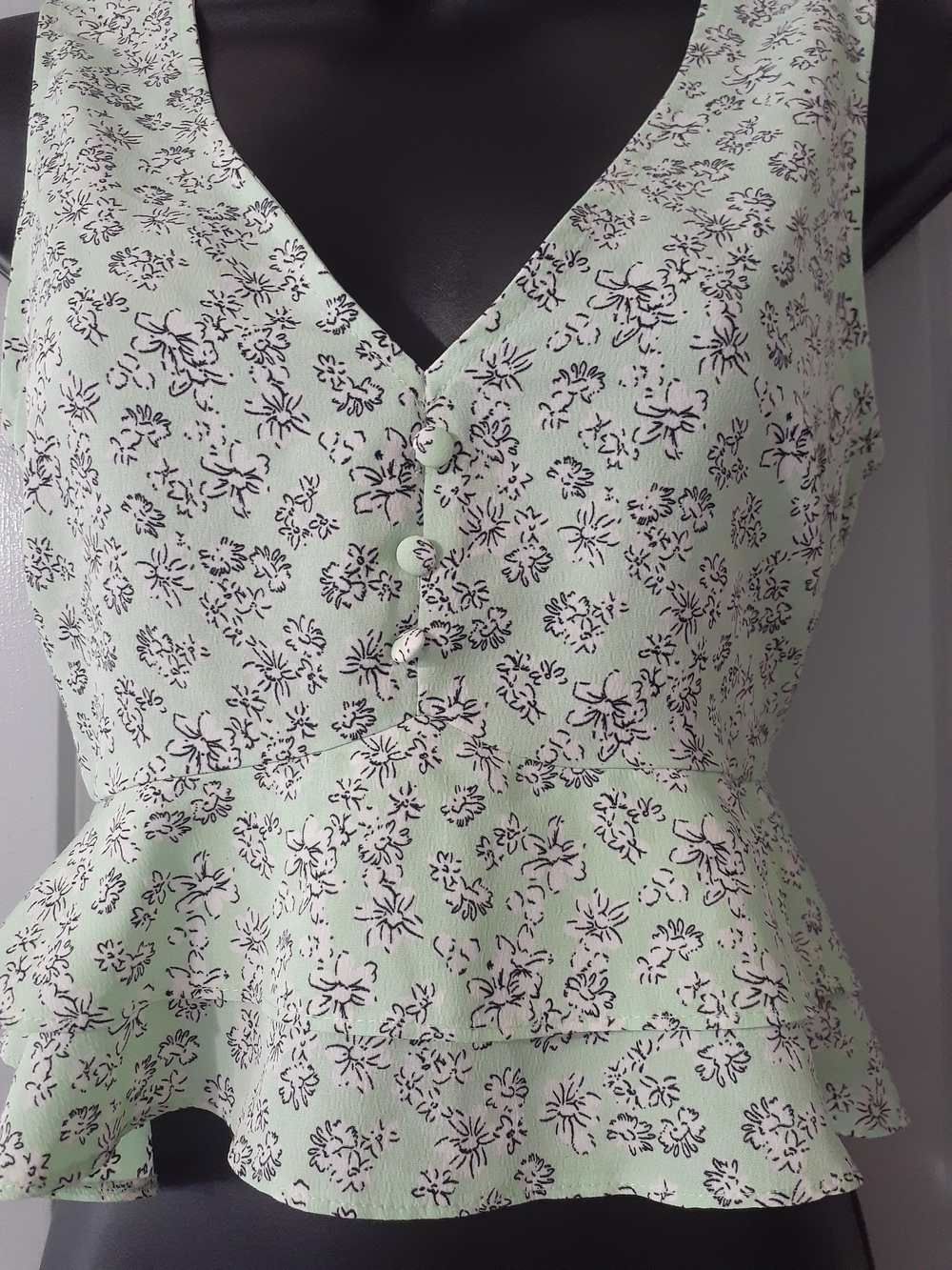 Primark Mint Green Floral Tank Top - Picture 3 of 5
